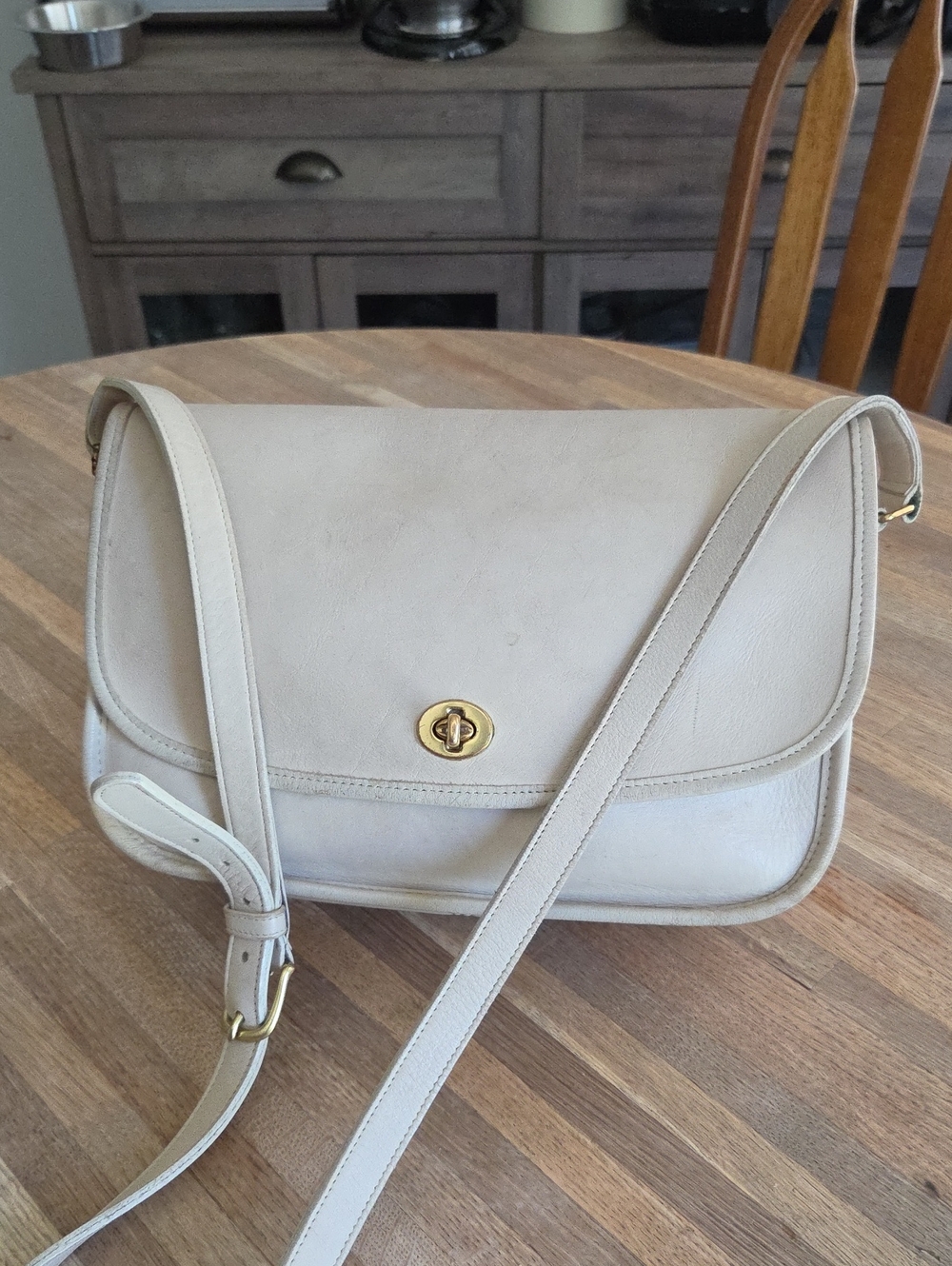 COACH Vintage City Bag Crossbody Glovetanned Leather Handbag 1379-333 Bone Ivory